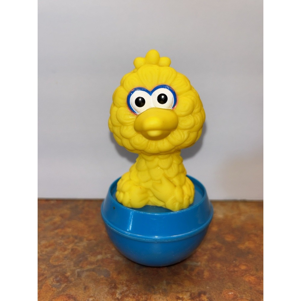 Vintage Tyco Sesame Street Weeble Wobble Roly Poly Big Bird Toy